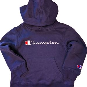 Champion Script Embroidered Logo Kids Navy Sweatshirt Hoodie Toddler 3T NWT